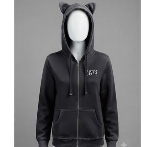 Vintage CATS Musical Andrew Lloyd Webber Zip Up Hoodie Cat Ears Women Large